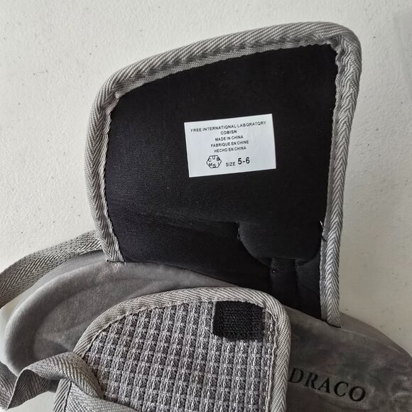 DRACO Slides Mens Shoes Size 5, 5.5, 6 Gray Storm Reflective Sandals NEW + Bag